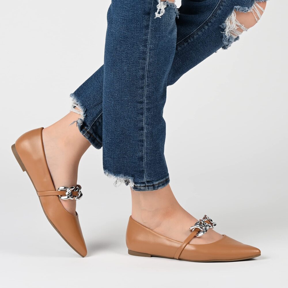 Journee Womens Metinaa Ballet Pointed Toe Slip On Flats 8 - Picture 6 of 6